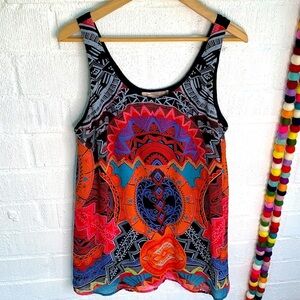 Forever 21 Art Deco Sleeveless Mini Dress sz L